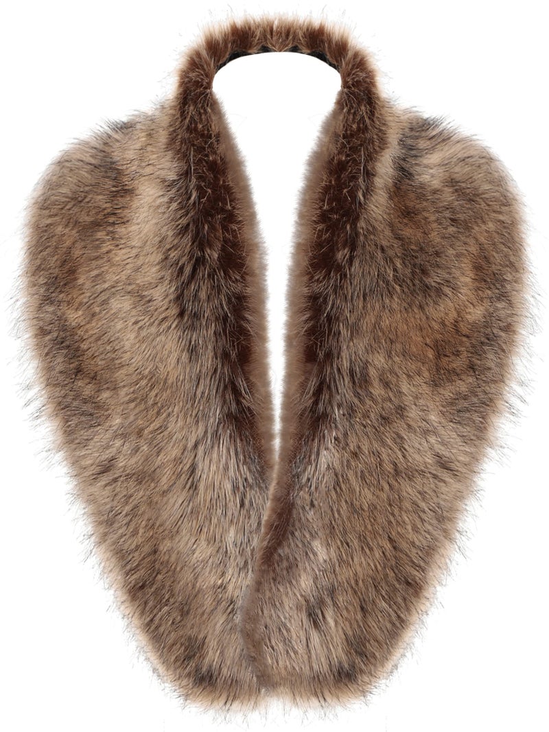 LA CARRIE Women's Faux Fur Collar Scarf Wrap Shawl Cold Winter Warmer(Raccoon) - Image 1